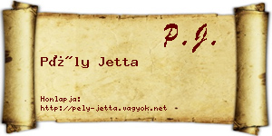 Pély Jetta névjegykártya